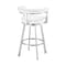 Armen Living Nolagam Swivel Counter Stool in Brushed Stainless Steel with White Faux Leather 840254335622 - alternate 7